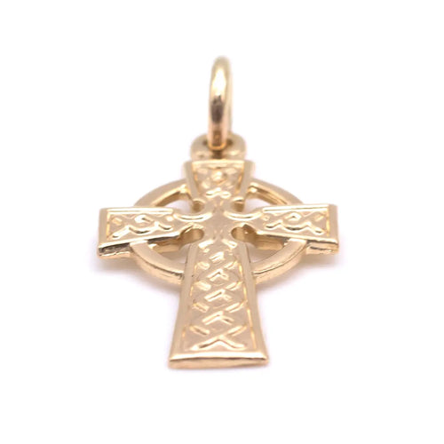 14k Gold Celtic Cross Charm