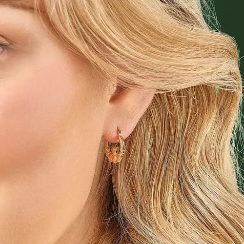 Gold Claddagh Small Hoop Earrings