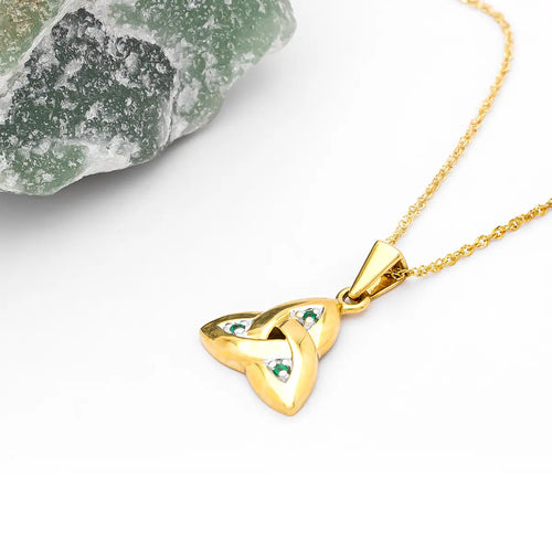 Emerald Celtic Trinity Knot Necklace