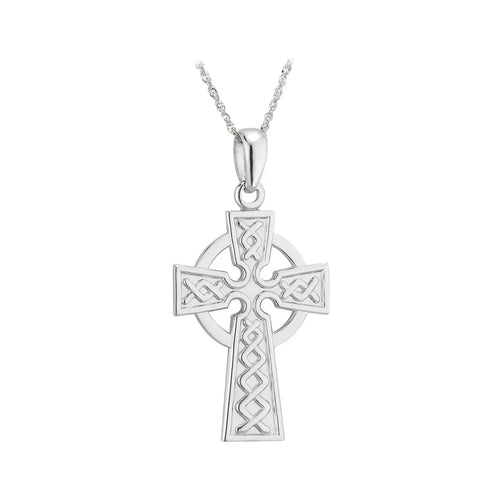 White Gold Celtic Cross Pendant