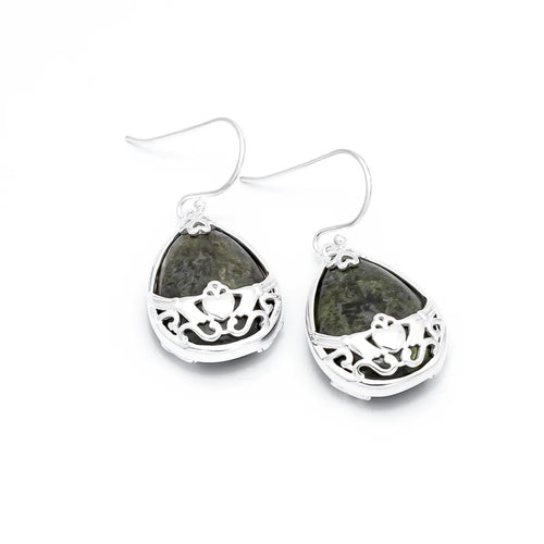 Connemara Marble Claddagh Earrings