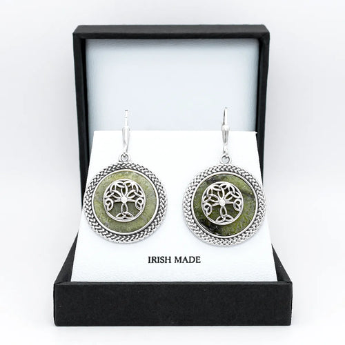 Connemara Marble Tree of Life Drop Earrings