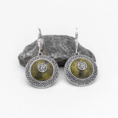 Connemara Marble Trinity Knot Earrings