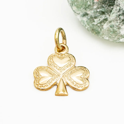 9K Gold Irish Shamrock Charm