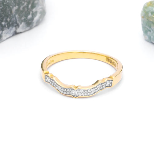 Gold Diamond Fitted Wedding Band