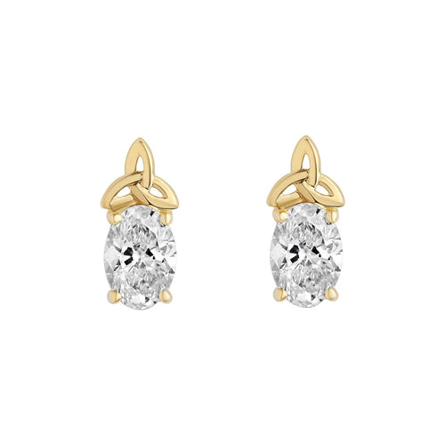 Lab Diamond Gold Trinity Knot Earrings