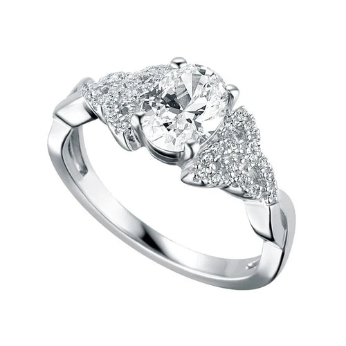 Silver Birthstone Trinity Knot Ring