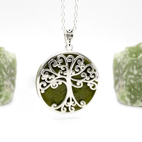 Connemara Marble Sterling Silver Reversible Tree of Life Pendant