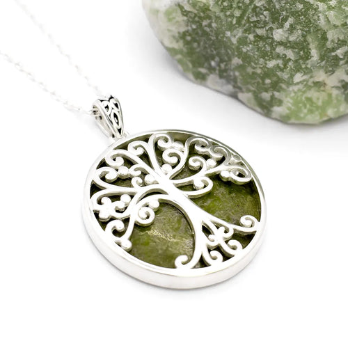 Connemara Marble Sterling Silver Reversible Tree of Life Pendant