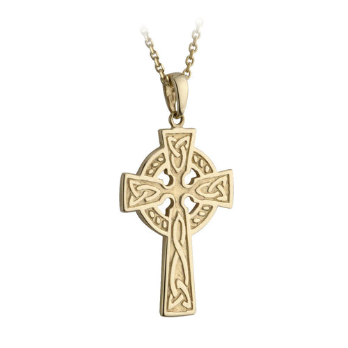 Double Sided Gold Celtic Cross Pendant