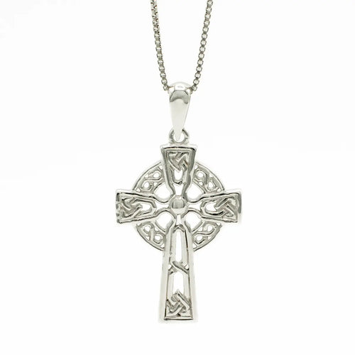 Filigree Celtic Cross Pendant in Sterling Silver