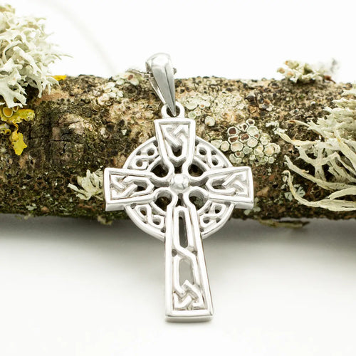 Filigree Celtic Cross Pendant in Sterling Silver
