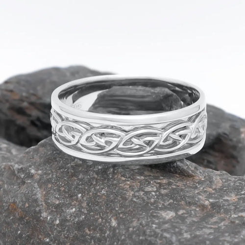 Gents Silver Celtic Knot Wedding Ring