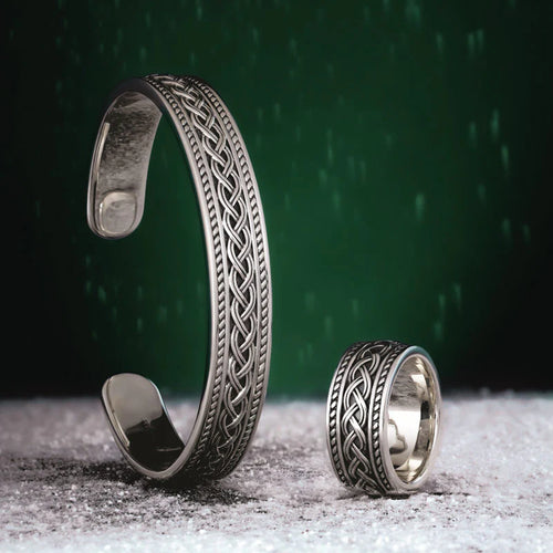 Gents Sterling Silver Celtic Knot Bangle