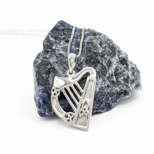 Irish Harp Pendant in Sterling Silver