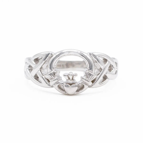 Ladies Silver Claddagh Celtic Ring