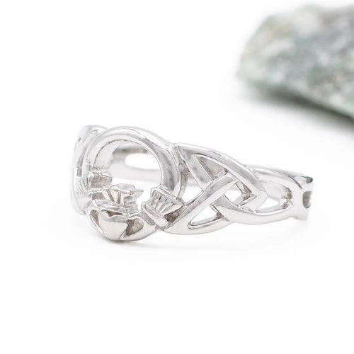 Ladies Silver Claddagh Celtic Ring