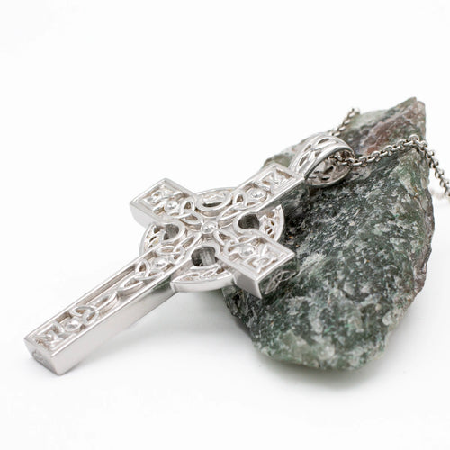 Mens Silver Celtic Cross Heavy Pendant