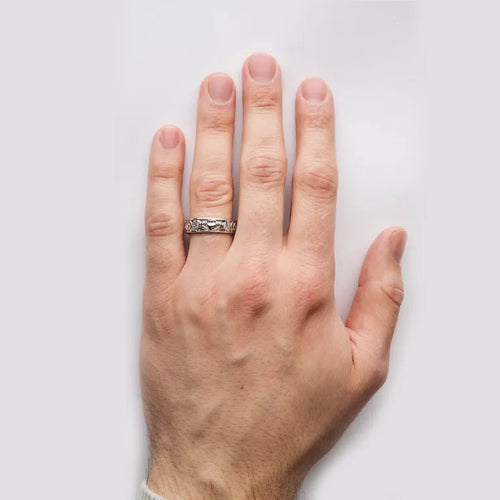 Mens Silver Claddagh Celtic Wedding Ring