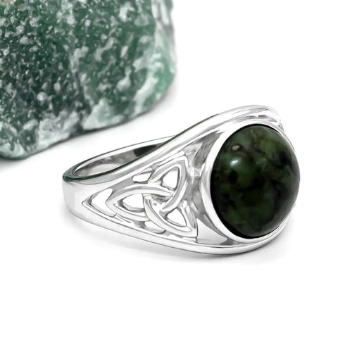 Connemara Marble Celtic Trinity Knot Ring