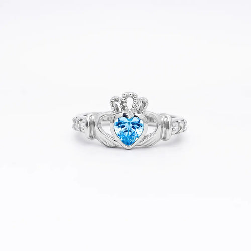 Birthstone Claddagh Ring - Love, Loyalty, Friendship