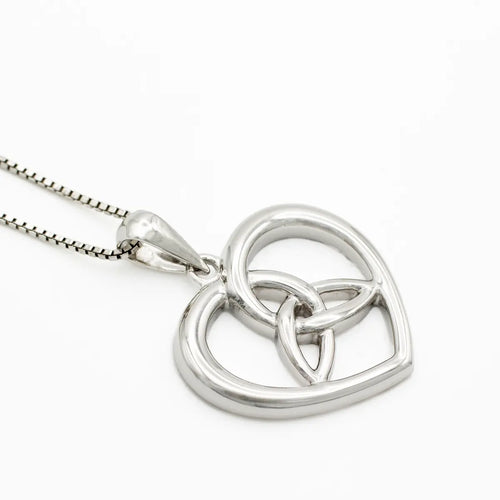 Silver Trinity Knot Heart Necklace