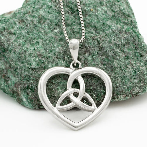 Silver Trinity Knot Heart Necklace
