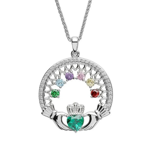 Birthstone Family Claddagh Pendant