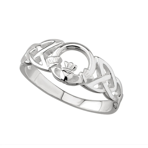 Ladies Silver Claddagh Celtic Ring