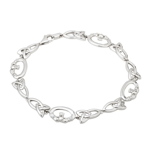 Sterling Silver Claddagh Trinity Knot Bracelet