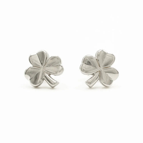 Sterling Silver Irish Shamrock Stud Earrings