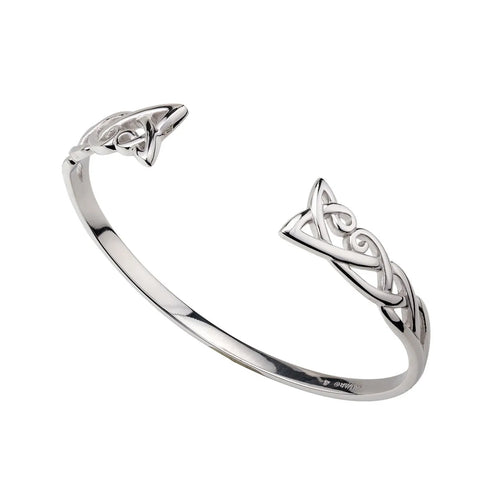 Silver Celtic Knot Torc Bangle