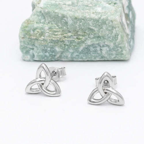 Sterling Silver Trinity Knot Stud Earrings