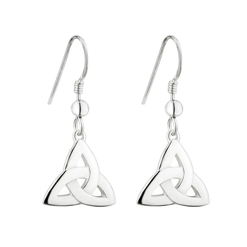 Silver Celtic Trinity Knot Drop Earrings