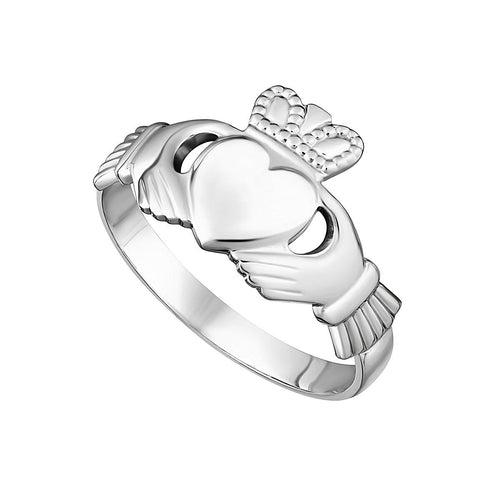 White Gold Ladies Claddagh Ring