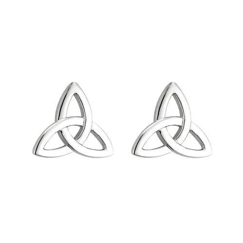 White Gold Trinity Knot Stud Earrings