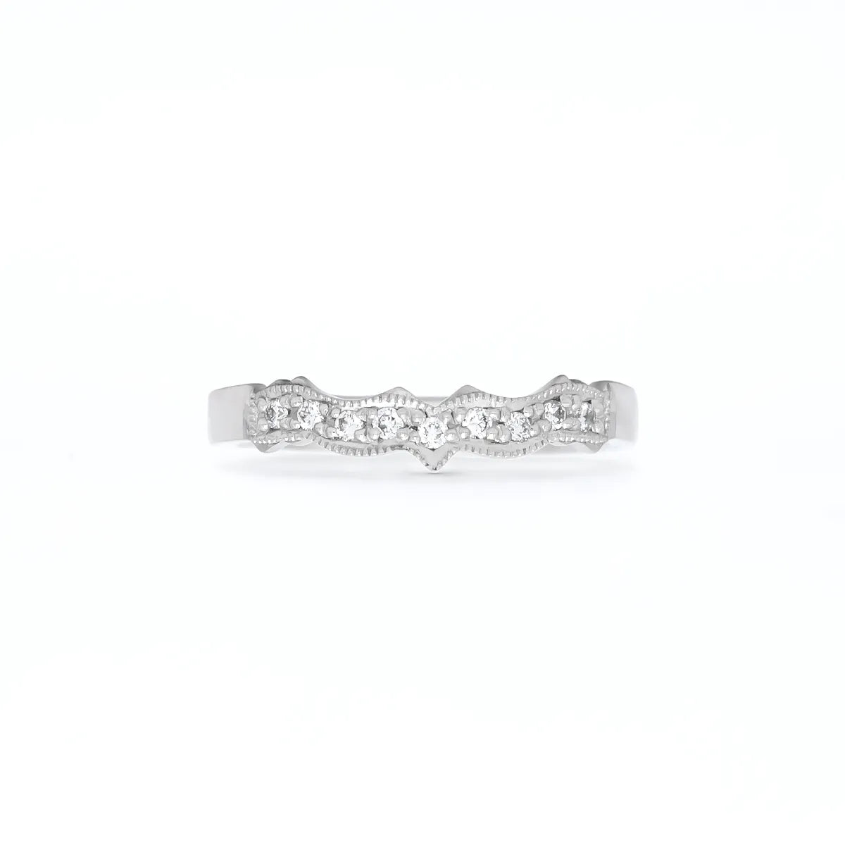 Irish Wedding Ring with Pavé-Set Precious Gemstones – view 11