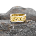 Celtic Knot Ring With Double Row Diamonds