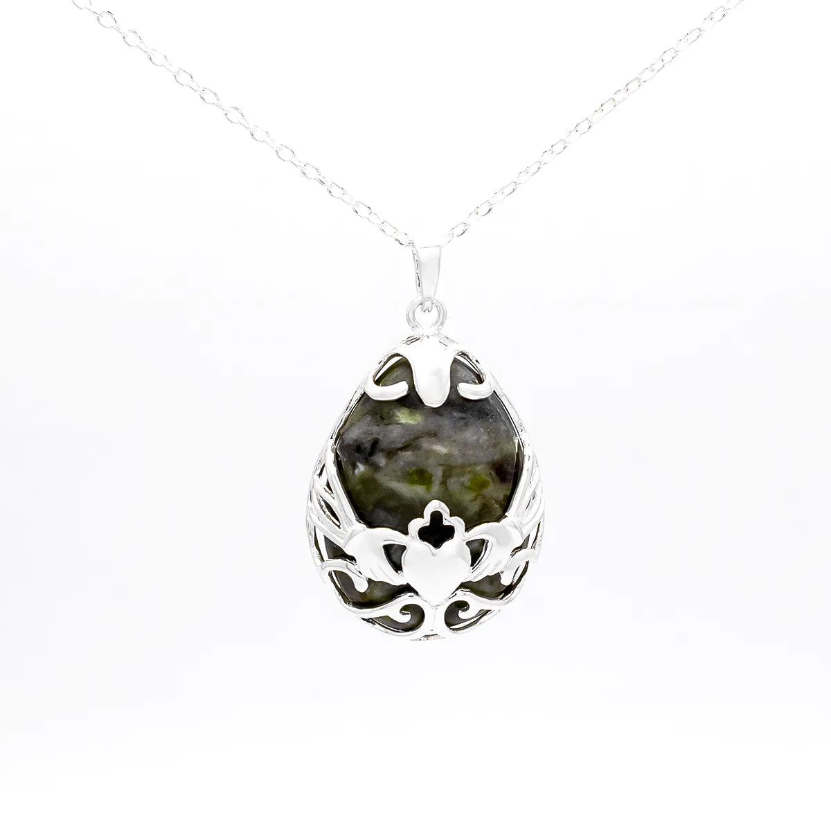 Connemara Marble Claddagh Pendant – view 2