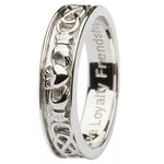 Mens Silver Claddagh Celtic Wedding Ring