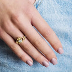 Yellow or White Gold Claddagh Birthstone Ring