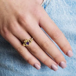 Yellow or White Gold Claddagh Birthstone Ring