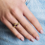 Yellow or White Gold Claddagh Birthstone Ring