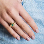 Yellow or White Gold Claddagh Birthstone Ring