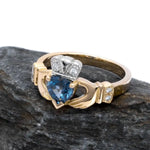 Irish Claddagh Ring with Precious Gemstone Heart And Diamonds