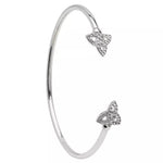 Silver Trinity Knot Bangle With Crystals