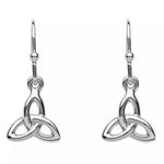 Silver Trinity Knot Drop Earrings