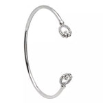 Silver Claddagh Bangle With Crystals