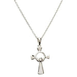Sterling Silver Celtic Cross Claddagh Pendant
