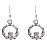 Silver Claddagh Drop Earrings